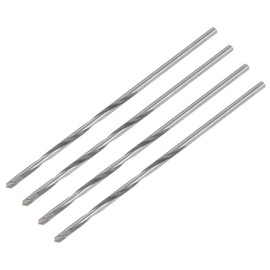 sourcing map 3mm Cutting Dia Cemented Carbide Twist Extra Long Drill Bit with Round Straight Shank for Hardened Steel Stainless Steel, 100mm Length 4 Pcs