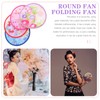 Alipis Japanese Folding Fan, Portable Fans Flower Pattern Round Fan
