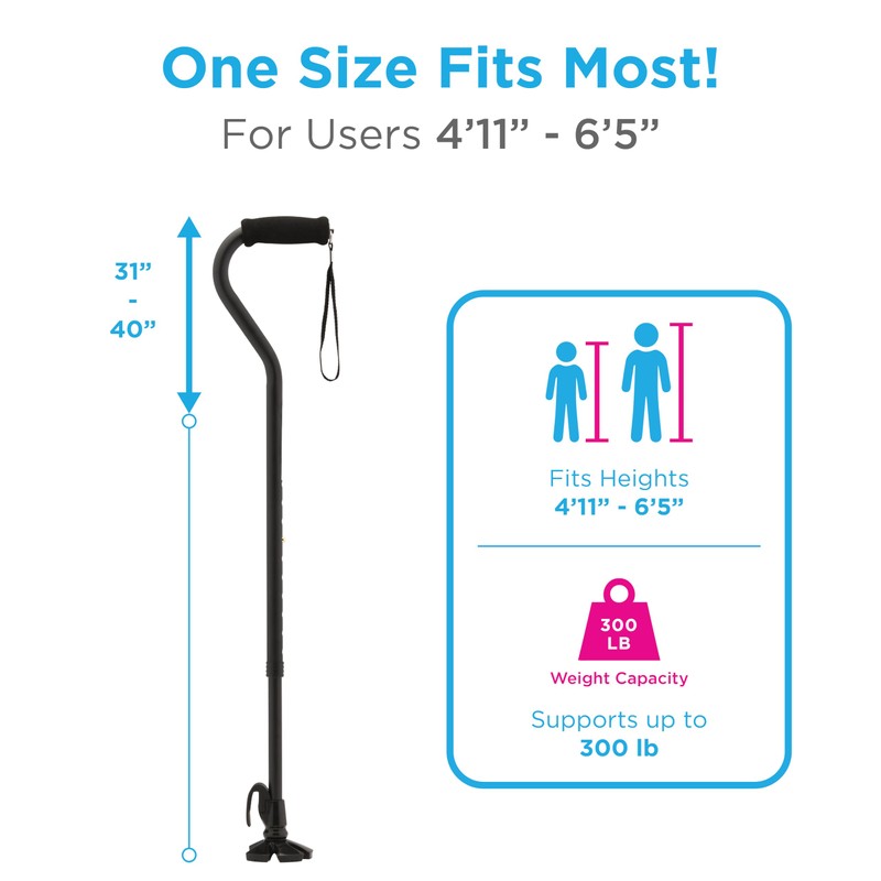 NOVA Shoe Horn Offset Cane – 2-in-1 Walking Cane &