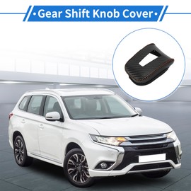 VekAuto 1 Pc Gear Shift Knob Cover for Mitsubishi Outlander 2022-2023 Anti-Slip Faux Leather Black Carbon Fiber Brown Stick Shifting Handle Protector