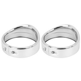 F FIERCE CYCLE 2pcs 4.5" Motorcycle Fog Light Trim Ring for Harley-Davidson Dyna 10 Silver Tone