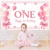 Roetyce 1st Birthday Decorations for Girls, Bow 1st Birthday Banner,