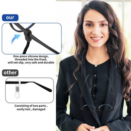 JIEYAO 6 Stück Brillenband,Universal Brillenbandhalter Ohne Schwanz Silikon Brillenkette Nylon Sonnenbrillenhalter Verstellbar Anti Rutsch Brillenschnur Band für Sport Brille zum Umhängen Herren Damen