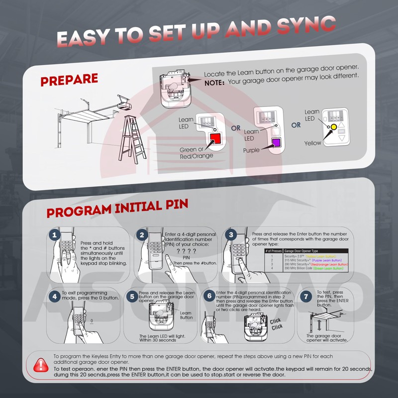 878MAX Liftmaster Garage Door Opener Keypad Universal Wireless Keyless Entry
