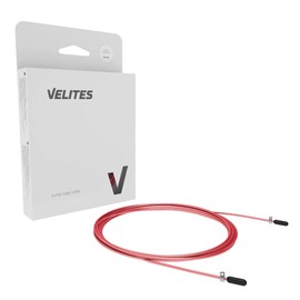 Skipping Rope Spare Replacement Cable for Crossfit, Fitness and Boxing by Velites | Red PVC, Steel 2.5 mm Diameter | For Beginners | Compatible with Other Brands.