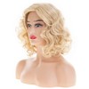 Dsimeig Blonde Wavy Curly Wigs for Women Medium Length Synthetic