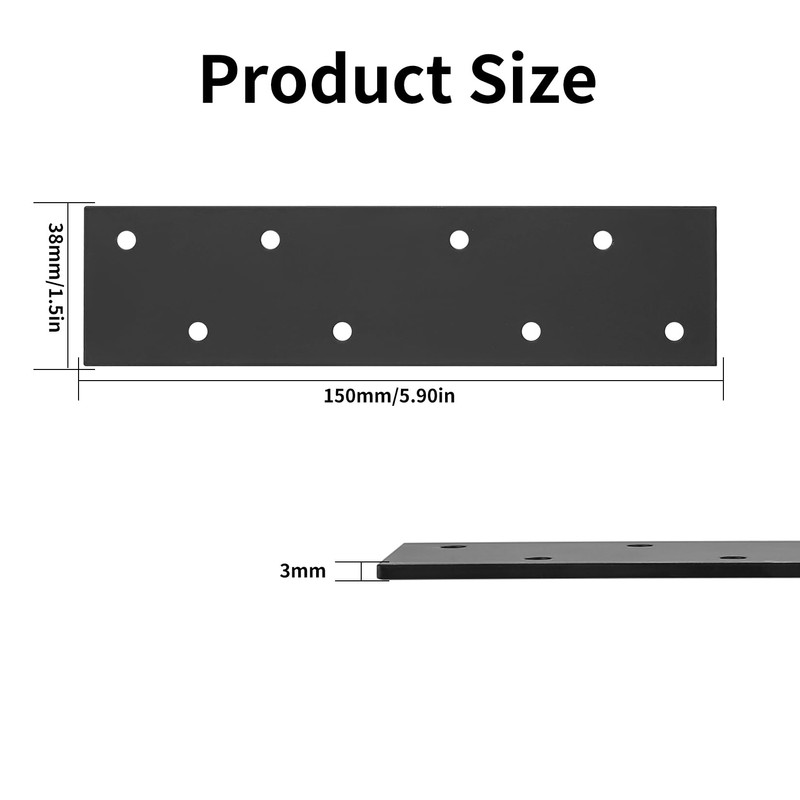 7 Pcs Metal Brackets for Wood, Joining, Perforated Connecting, Mending,