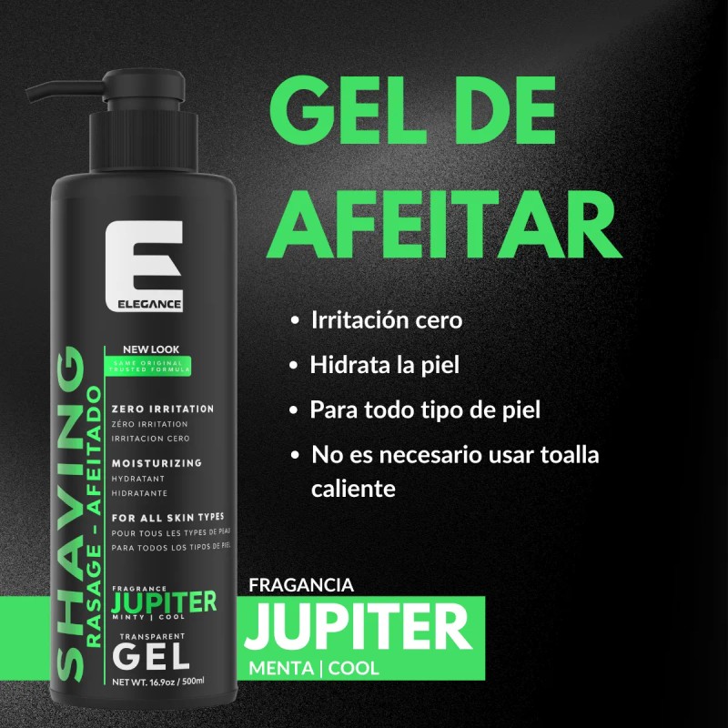 Shaving Gel, De Afeitar Hidrata Refresca. Elegance 500ml.