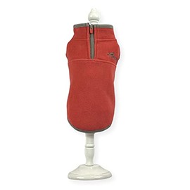 Dog Fleece Vest Jumper Sweater Coat for Small Breed Dogs, Extra Thick, (Medium, Orange and Grey)