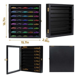 1/64 Scale Model Car Display Case - Wall-Mounted Diecast Display Case Storage Cabinet Shelf for Hot Wheels Car & Mini Toys
