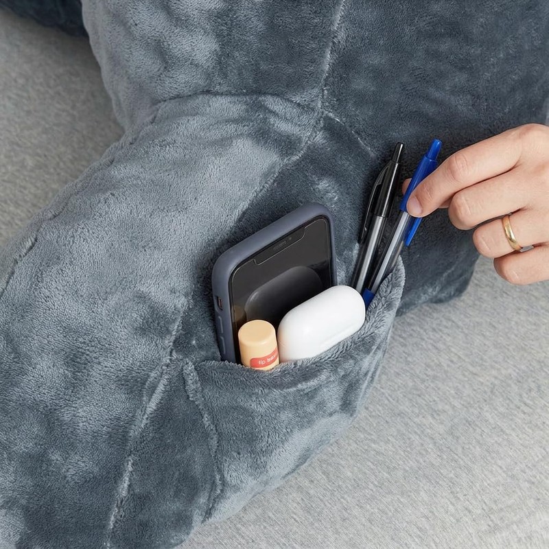 UGEYAO Reading Pillows for Sitting in Bed Kids/Teens/Adults, Velvet Back