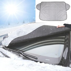 AMSNINK Winter Windscreen Cover for Snow, Ice and UV Protection, Ultra Thick, Durable, Waterproof, Universal Fit for Cars and SUVs, Car Winter Accessories