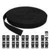 RETON 15mm Wide 10 Yards Black Nylon Webbing Strap +