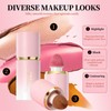 3-Pack Contour, Highlighter & Blush Set - Long-Lasting, Natural, Lightweight,