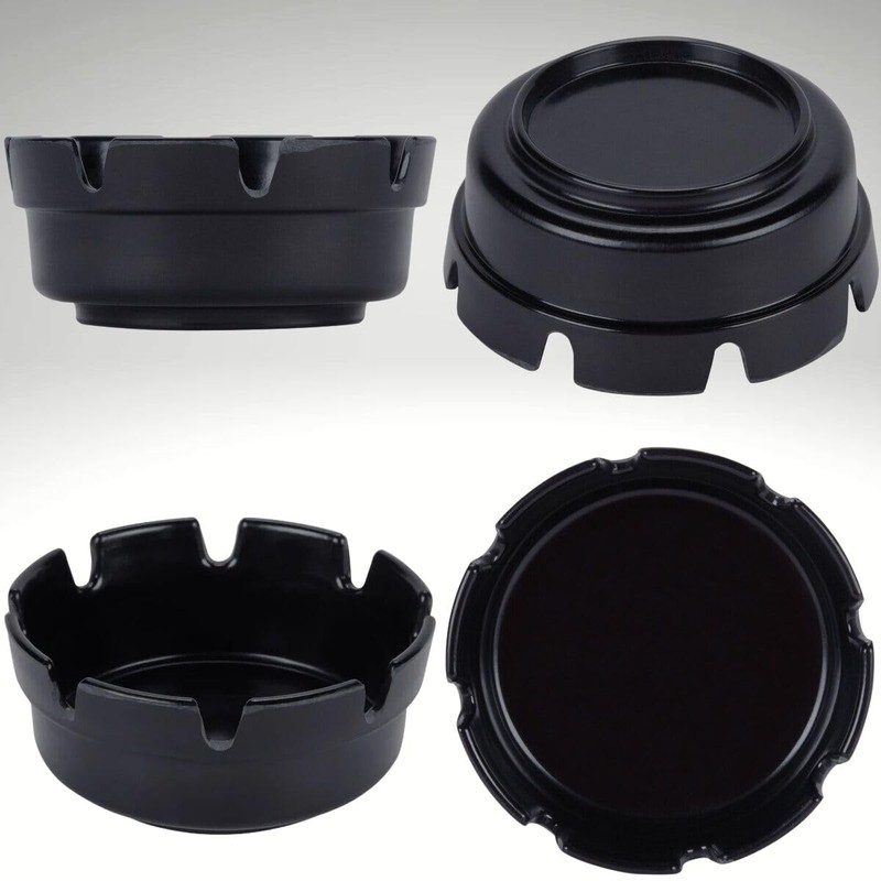 Black Plastic Ashtray Bakelite Plastic Notched Ashtray | 4 ¼”