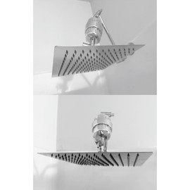 ClearMistPro 12-Inch Rain Shower Head – 304 Stainless Steel with 11-Inch Adjustable Extension Arm and 20-Stage Shower Filter – Durable Design, Easy Tool-Free Installation