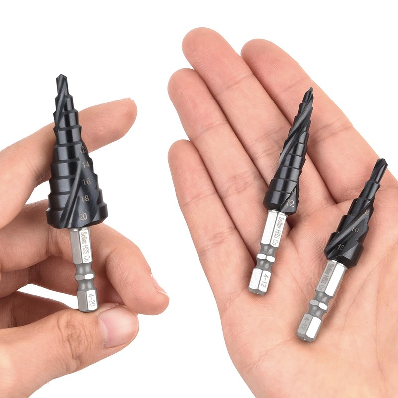 Sollar Step Drill, Set of 3, Hexagonal Shank, Bamboo Shoot