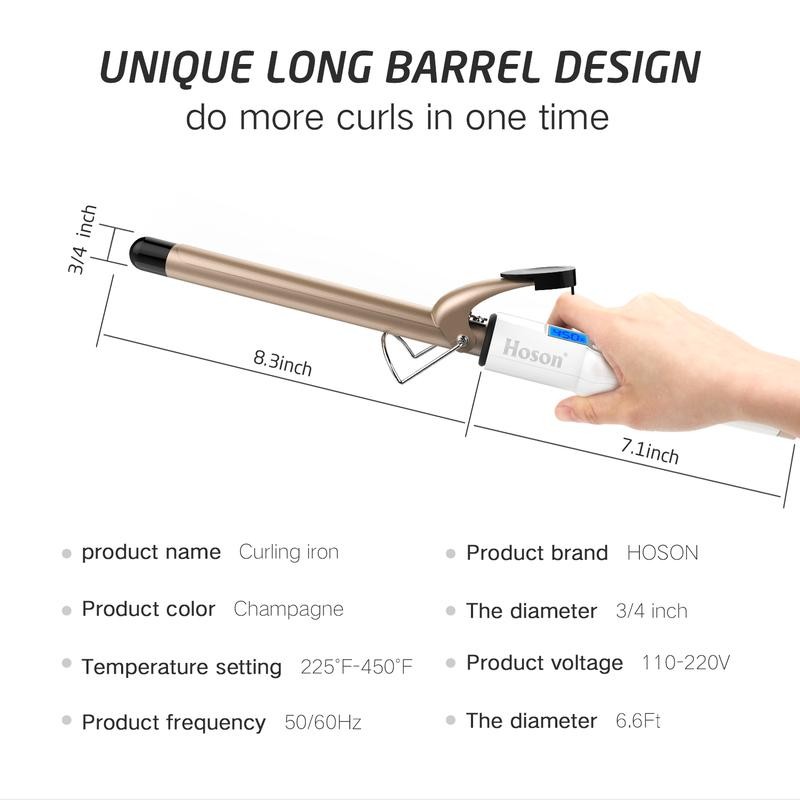 Hoson 3/4 Inch Long Barrel Curling Iron - Size: 1