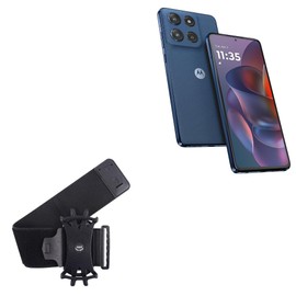 BoxWave Holster Compatible with Motorola Moto G Stylus 5G (2025) - ActiveStretch Sport Armband, Adjustable Armband for Workout and Running - Jet Black