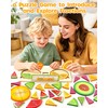 D-FantiX Wooden Fruit Fraction Manipulatives, Wood Fraction Tiles & Fraction