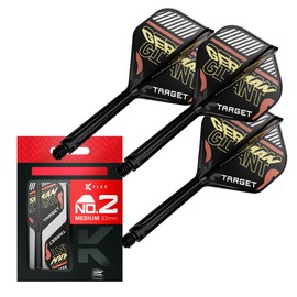 Target Darts Gabriel Clemens K Flex Flights and Shaft System, No.2 (Medium, 33 mm) | Pack of 3 Kflex All In One Flights, Player Edition Darts Accessories | K-Flex Dart Shaft