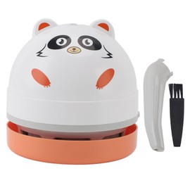 Desktop Vacuum Cleaner with Vacuum Nozzle Cleaning Brush Portable Mini Table Dust Vaccum Cleaner for Cleaning Dust Crumbs Computer Car Raccoon