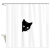 CafePress Black Cat Decorative Fabric Shower Curtain