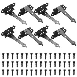 8-Piece Door Hinges, Garden Gate Hinges, Flower Hinges, Foldable, Stainless Steel, with Screws for Shed Doors, Barn Doors, Gates