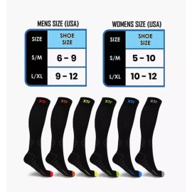 EXTREME FIT High Energy Graduated Compression Crew Socks  Pack of 6 Large XLarge