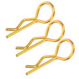 Dilwe RC Car Shell Clips, 10Pcs RC Car Shell Clip R-Shape Metal Body Clips Pins Secure Shell Pin Compatible with 1/5 1/6 1/8 1/10 RC Car(Gold)