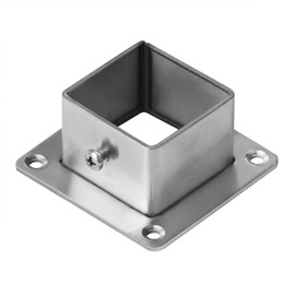 10 PCS 1-1/2" Square Post Flange Base, Square Tube Fitting, Stainless Steel