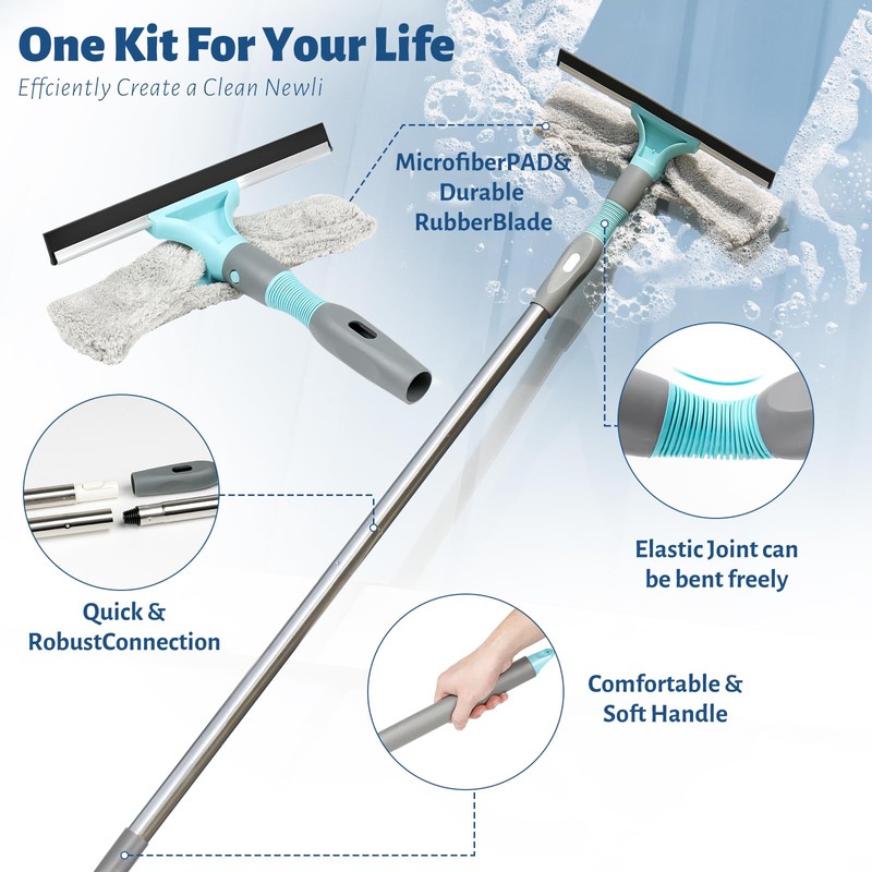 3-in-1 Detachable Broom and Mop Set Combo for House Cleaning,