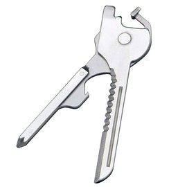TECHZOCO 6 in 1 Multitool Keyring Mini Multifunctional Multitool, Survival Tool, Multitool, Camping, Suitable for Phillips and Flat Screwdrivers, Bottle Opener, Rope Cutter