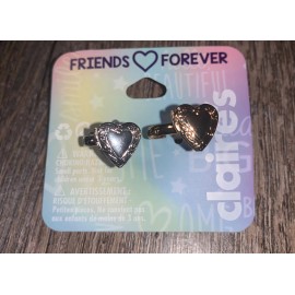 Claire’s two tone silver gold bff best friend locket ring Jewelry 6 7 8 Set