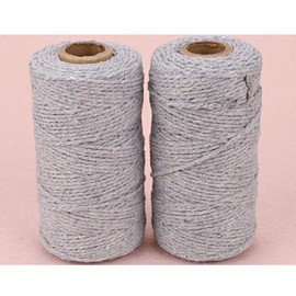 Cotton Baker's Twine Spool 10 Ply,Crafts Twine String for DIY Crafts and Gift Wrapping (Grey)