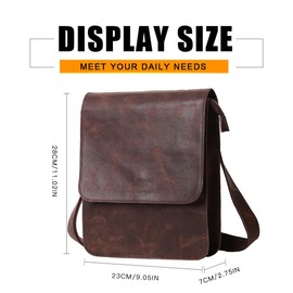Leathario men's crossbody bag Leather shoulder bag for men messenger Retro PAD Bag Satchel Sling Travel Work