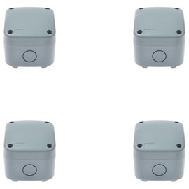 SuperInk Waterproof Junction Box, IP66 Outdoor Electrical Enclosure, PVC/ABS Grey Project Box, 3 1/4" x2 3/4" x2 1/4" (86x74x62mm), Weatherproof Small Electrical Box for Garden, CCTV, DIY Wiring,4PK