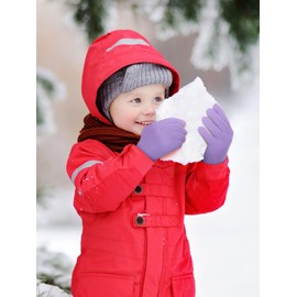 3 Pairs Toddler Gloves Kids Mittens Winter Warm Knitted Gloves Full Finger Mittens for Toddler Boys and Girls