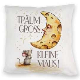 speecheese Mouse and Cheese Moon Dream Large Cuddly Cushion Children's Gift - Cute Decorative Cuddly Cushion for Baby Room or Cheese Lovers