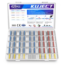 Kuject 420PCS Solder Seal Wire Connectors, Self-Solder Heat Shrink Butt Connector Sleeve Waterproof Insulated Electrical Butt Splice Wire Terminals for Marine Automotive Boat Wire Joint
