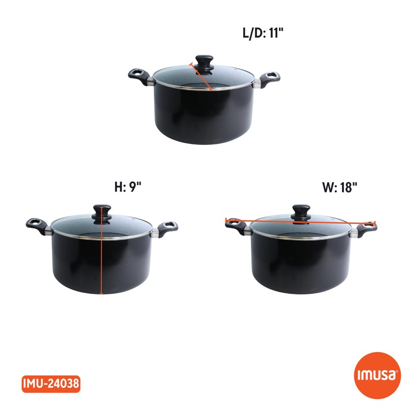 IMUSA 10Qt Bistro Ceramic Nonstick Duch Oven with Glass Lid