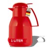 Helios Top Push Plastic Insulated Jug, Red, 1 Litre