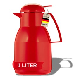 Helios Top Push Plastic Insulated Jug, Red, 1 Litre