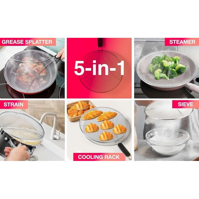 Mueller Austria 13 Inch Grip Splatter Screen For Frying Pan