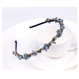 AKOAK 1 Pack Crystal Headband Rhinestone Bridal Headband Sparkling Headband for Women and Girls is Perfect for Personal use and Gifts(Blue)
