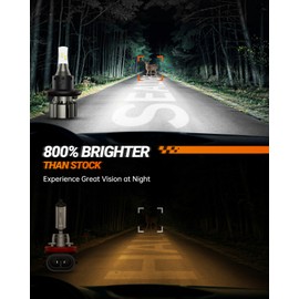 SEALIGHT H13 9008 Fog Light, L2 Series H13 Powersports, 36000LM 800 Percent Brighter, 6000K 9008 Light, Pack of 2