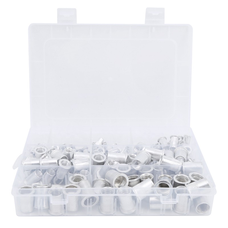 175pcs Rivet Nut Set Flat Head Aluminium Nutsert Assortment with