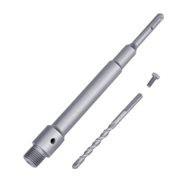 350mm / 13.78 inch SDS Plus Shank Connecting Rod with a Pilot Drill Bit and 2 Screws for Concrete Cement Hole Saw (SDS Plus Rod: 350mm)