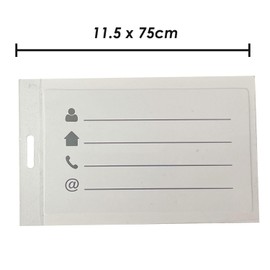 VFM - Luggage Address Tags Self Laminating Travel Tags Suitcase Bag Suitcase ID Tag Set Tag Labels Travel Accessories for Checked Luggage, Hand Luggage and Handbags - 2 Piece White