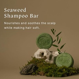 Essencher Seaweed Shampoo Bar for Hair Nourishing & Soothing Scalp & Silky Feeling & Volume | Vegan & Natural Solid Shampoo | Paraben,Sulfate,Silicone Free | 120g (4.2 oz)